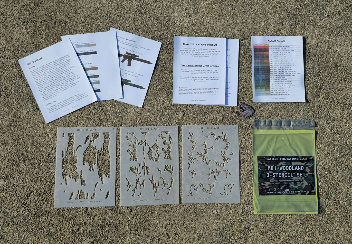 M81 Woodland 3-Stencil Set