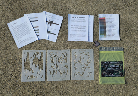 M81 Woodland Reusable 3-Stencil Set