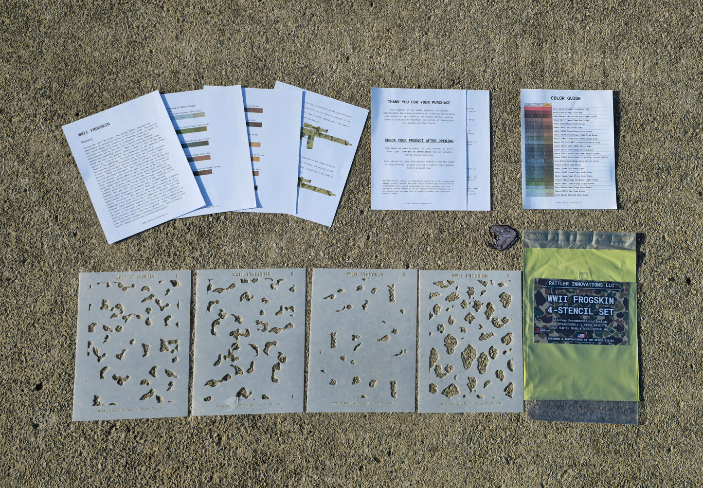 WWII Frogskin 4-Stencil Set