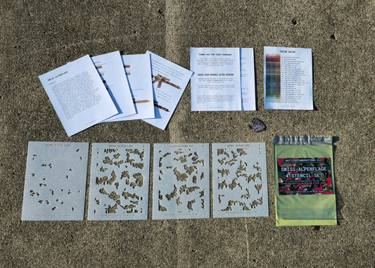 Swiss Alpenflage Reusable 4-Stencil Set Rattler Innovations LLC