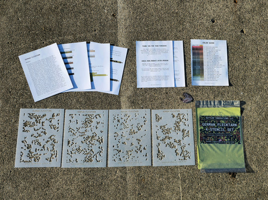 German Flecktarn Reusable 4-Stencil Set Rattler Innovations LLC