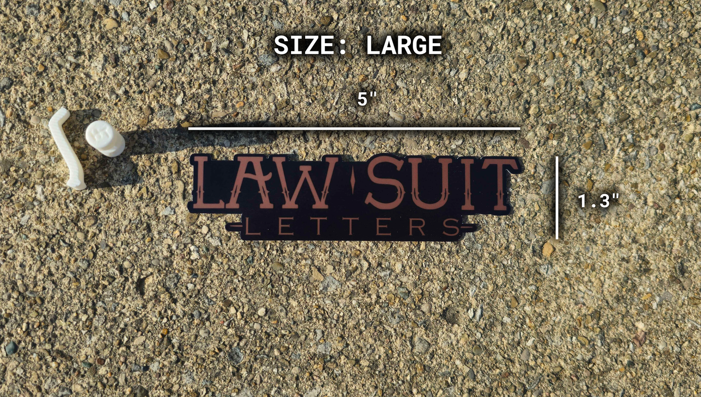 Law Suit Letters Sticker