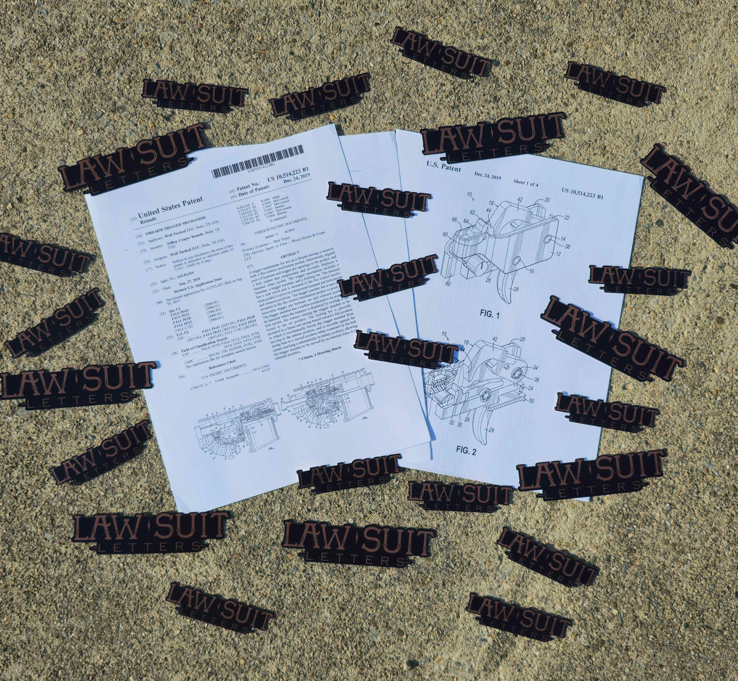 Law Suit Letters Sticker