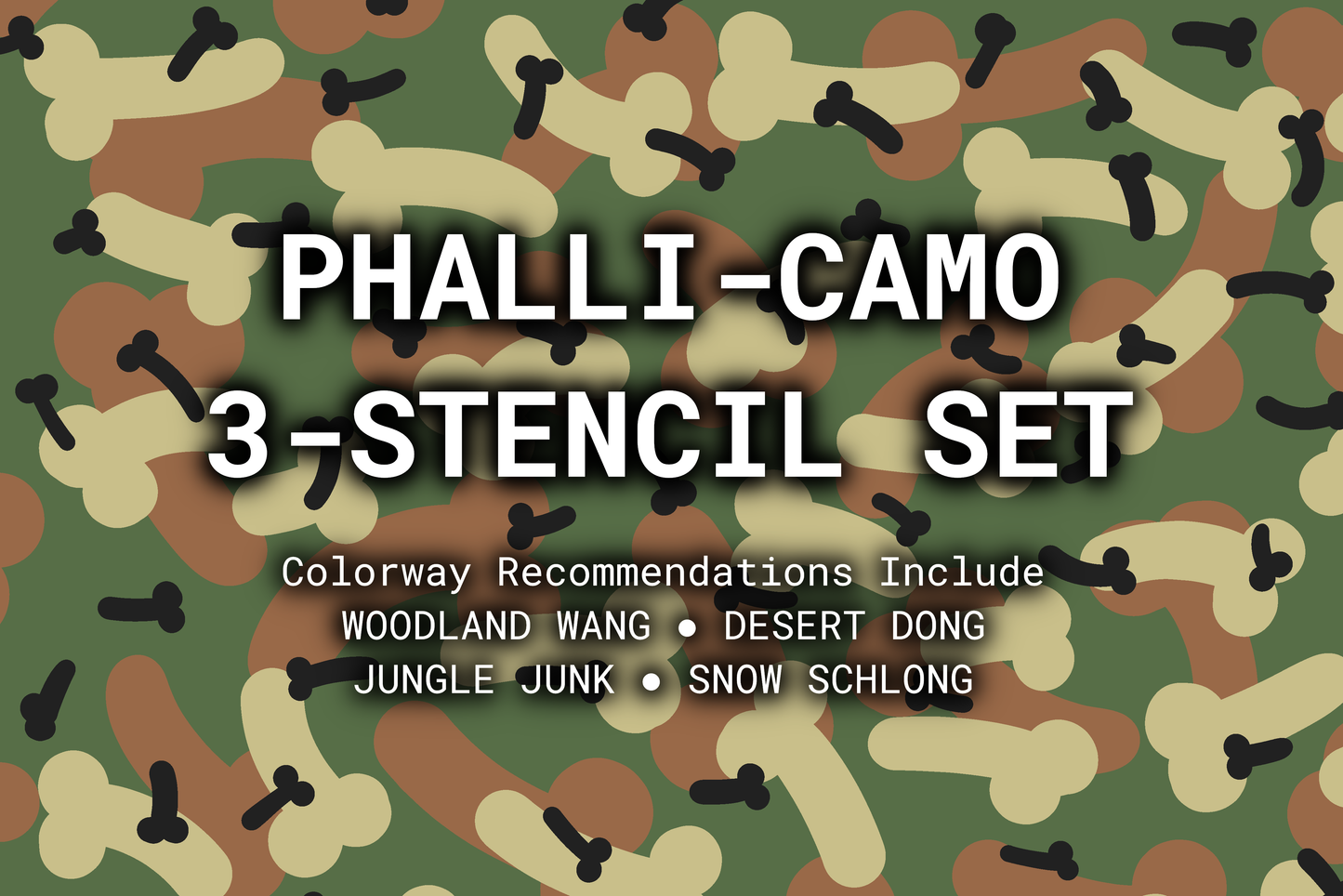 Phalli-Camo 3-Stencil Set