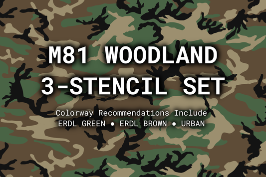 M81 Woodland Reusable 3-Stencil Set