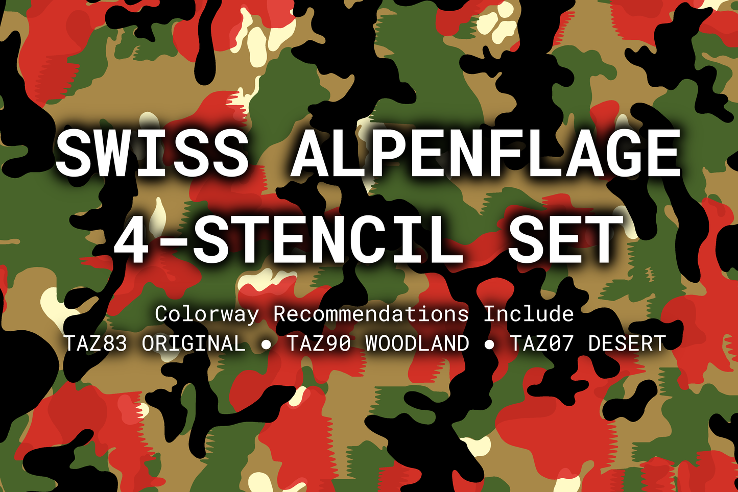 Swiss Alpenflage 4-Stencil Set