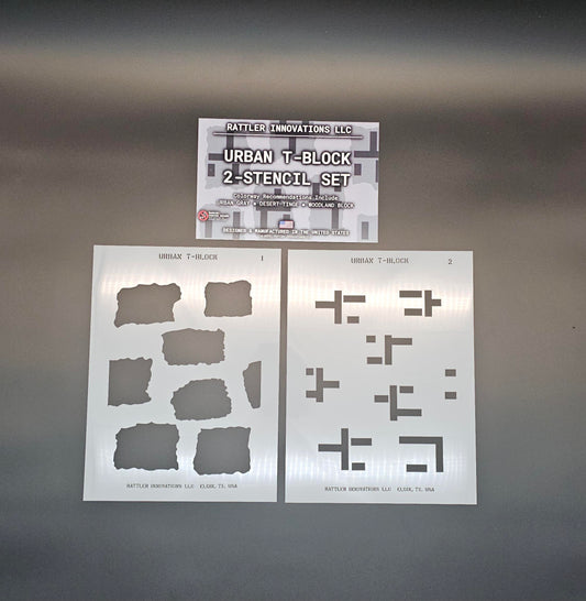 Urban T-Block Reusable 2-Stencil Set Rattler Innovations LLC