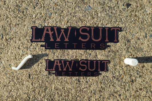 Law Suit Letters Sticker