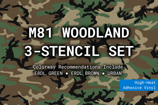 M81 Woodland High-Heat Vinyl Stencil Set